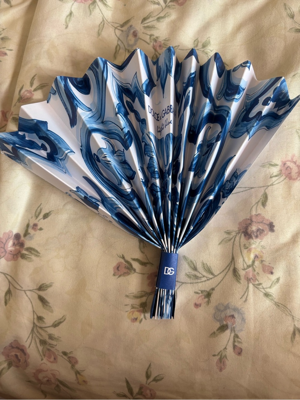 Dolce & Gabbana Navy Marble Folding Fan